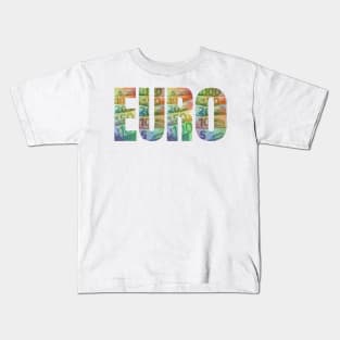 Euro Banknotes Notes Bills European Currency Money Cash Rainbow Colorful Kids T-Shirt